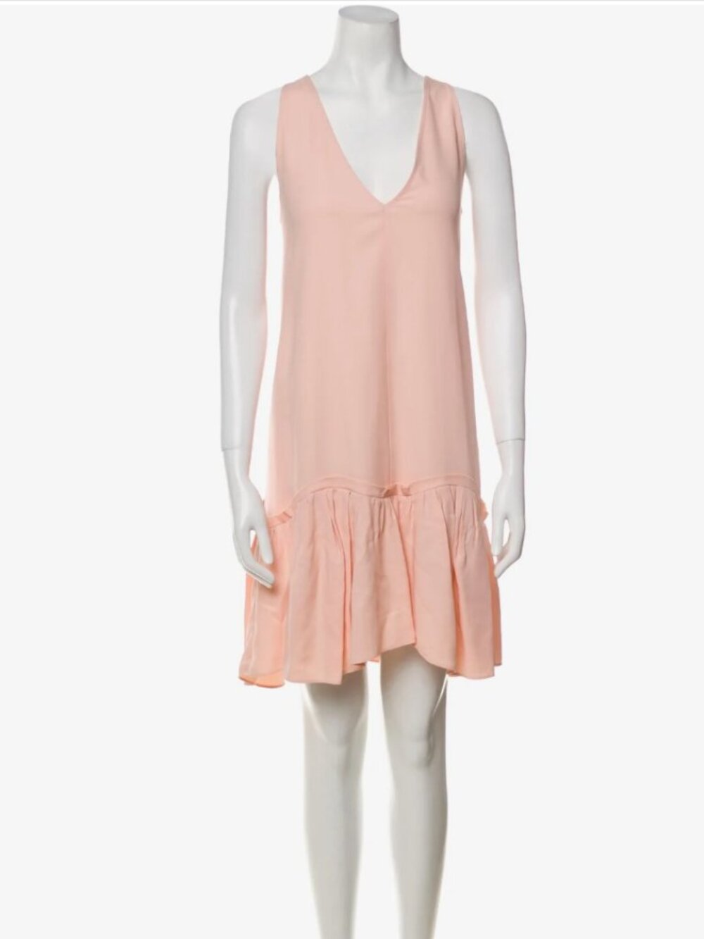 Chloe Pink V-Neck Knee-Length Shift Mini Dress L